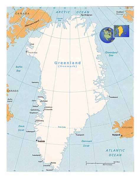 гренландия на карте мира